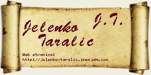 Jelenko Taralić vizit kartica